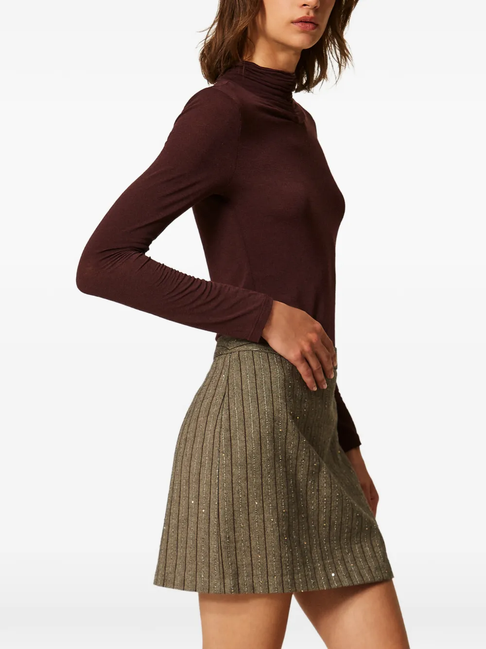 TWINSET Top met col en gedrapeerd detail Paars