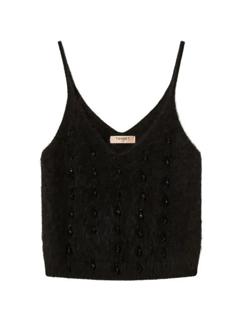TWINSET top de mezcla de lana con bordado
