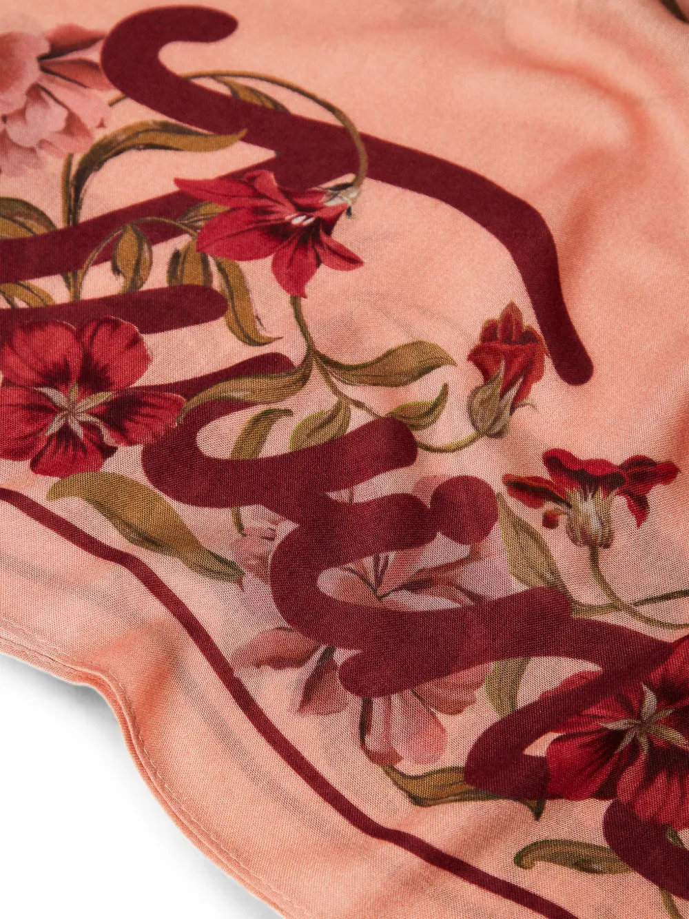 TWINSET Kefiah met bloemen-print Roze