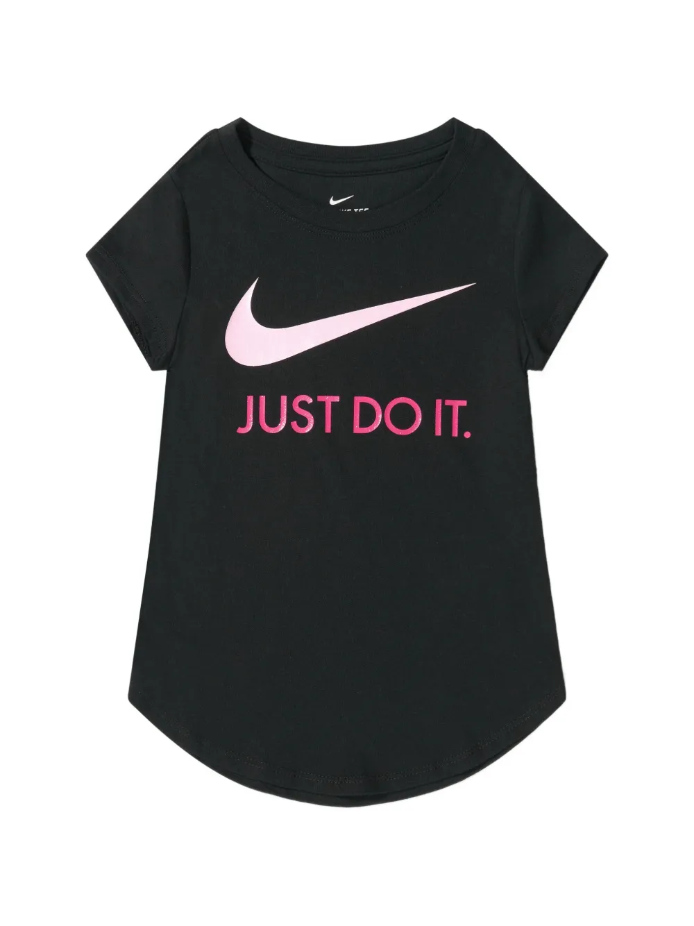 Nike Kids logo-print curved-hem T-shirt - Schwarz