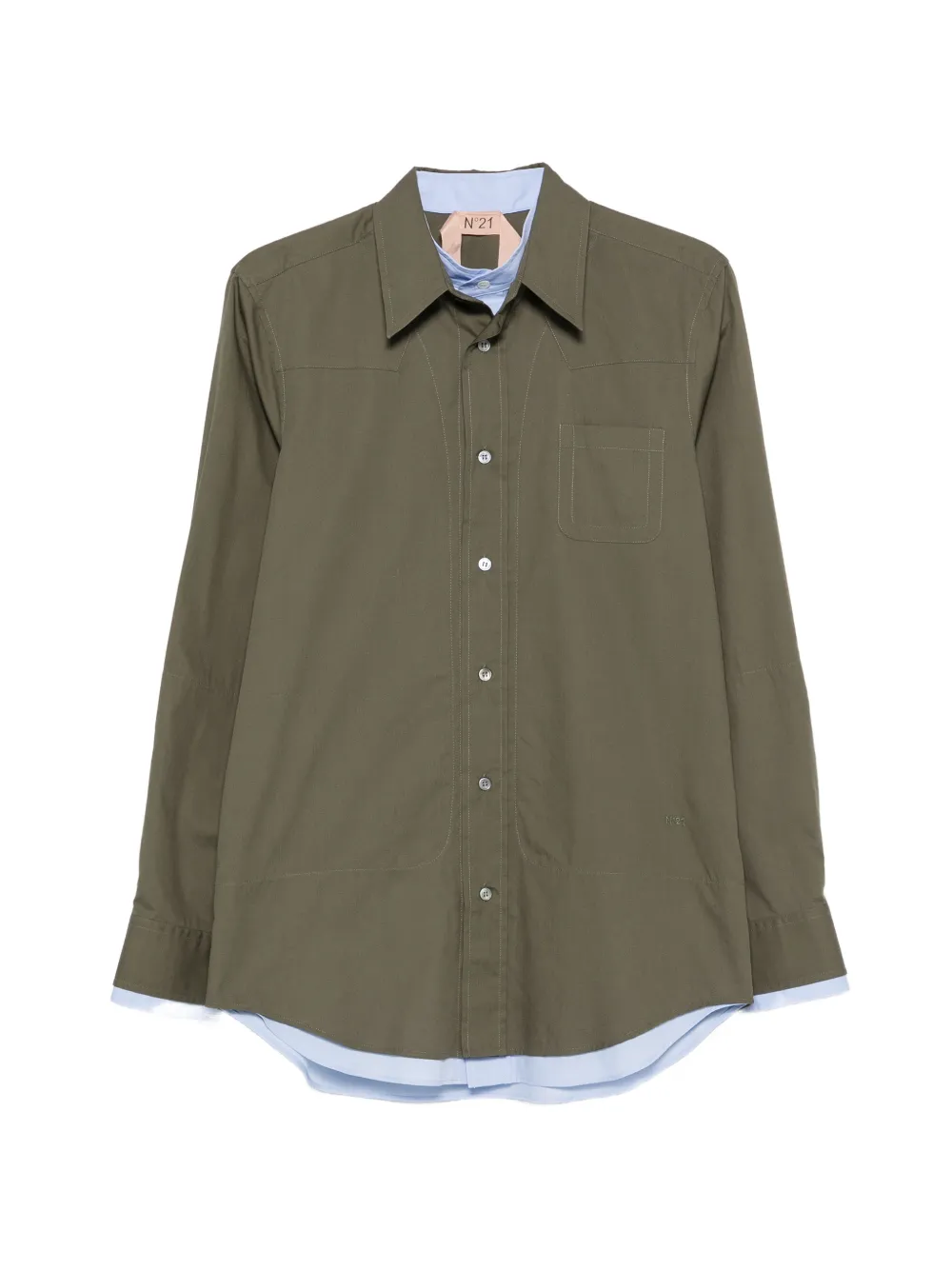 Nº21 logo-embroidered shirt - Green