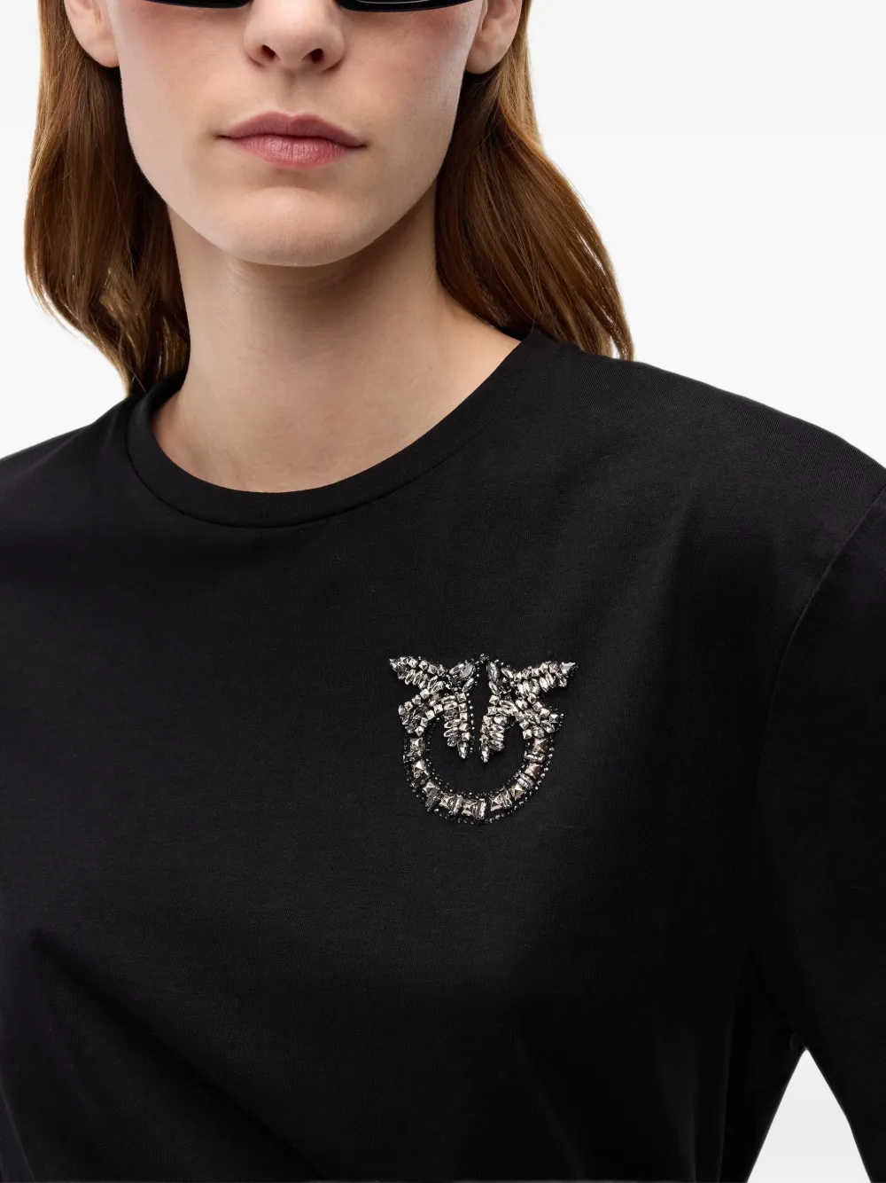 PINKO Love Birds T-shirt Zwart