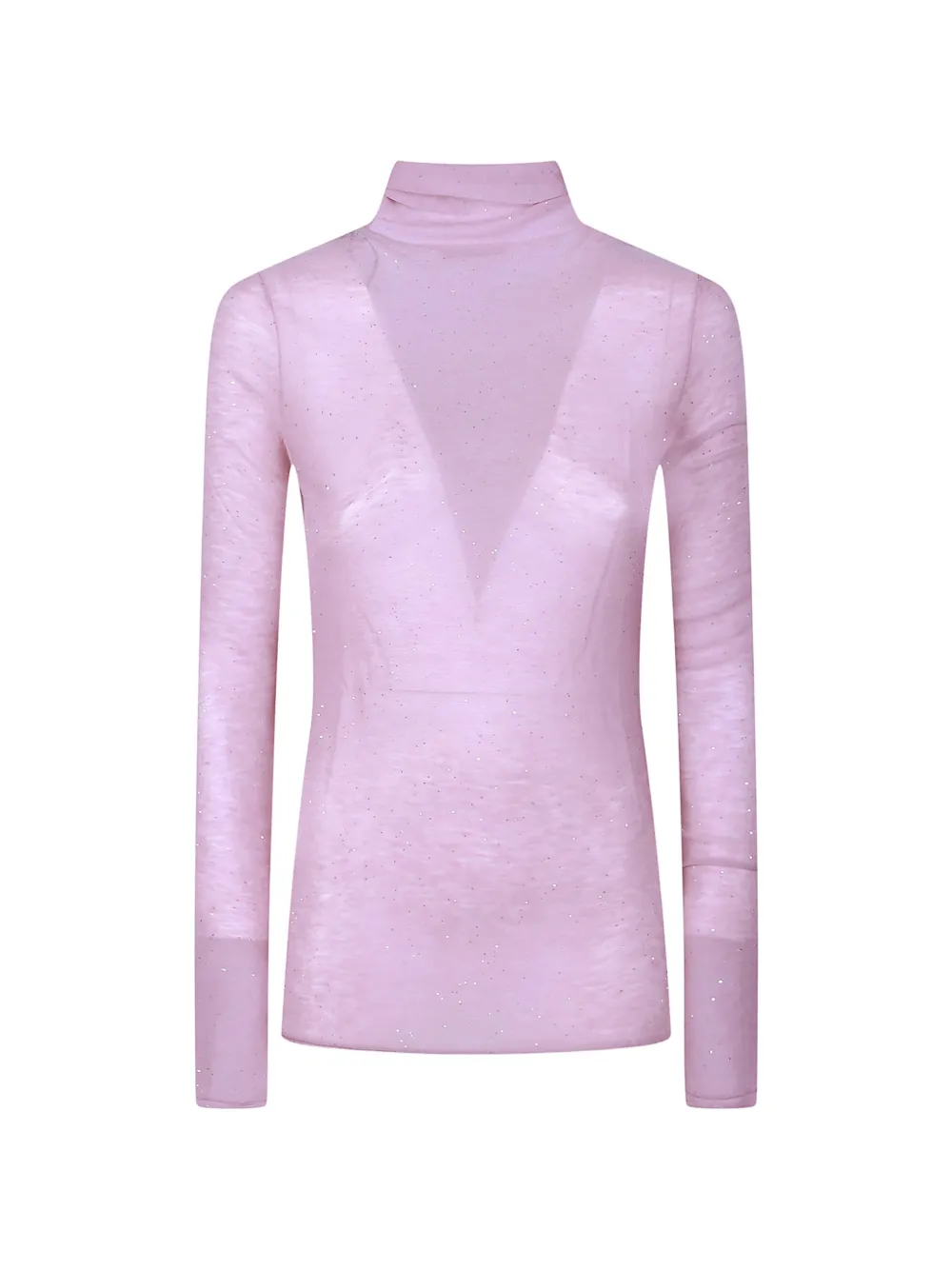 PINKO glitter-effect roll-neck sweater - Rosa