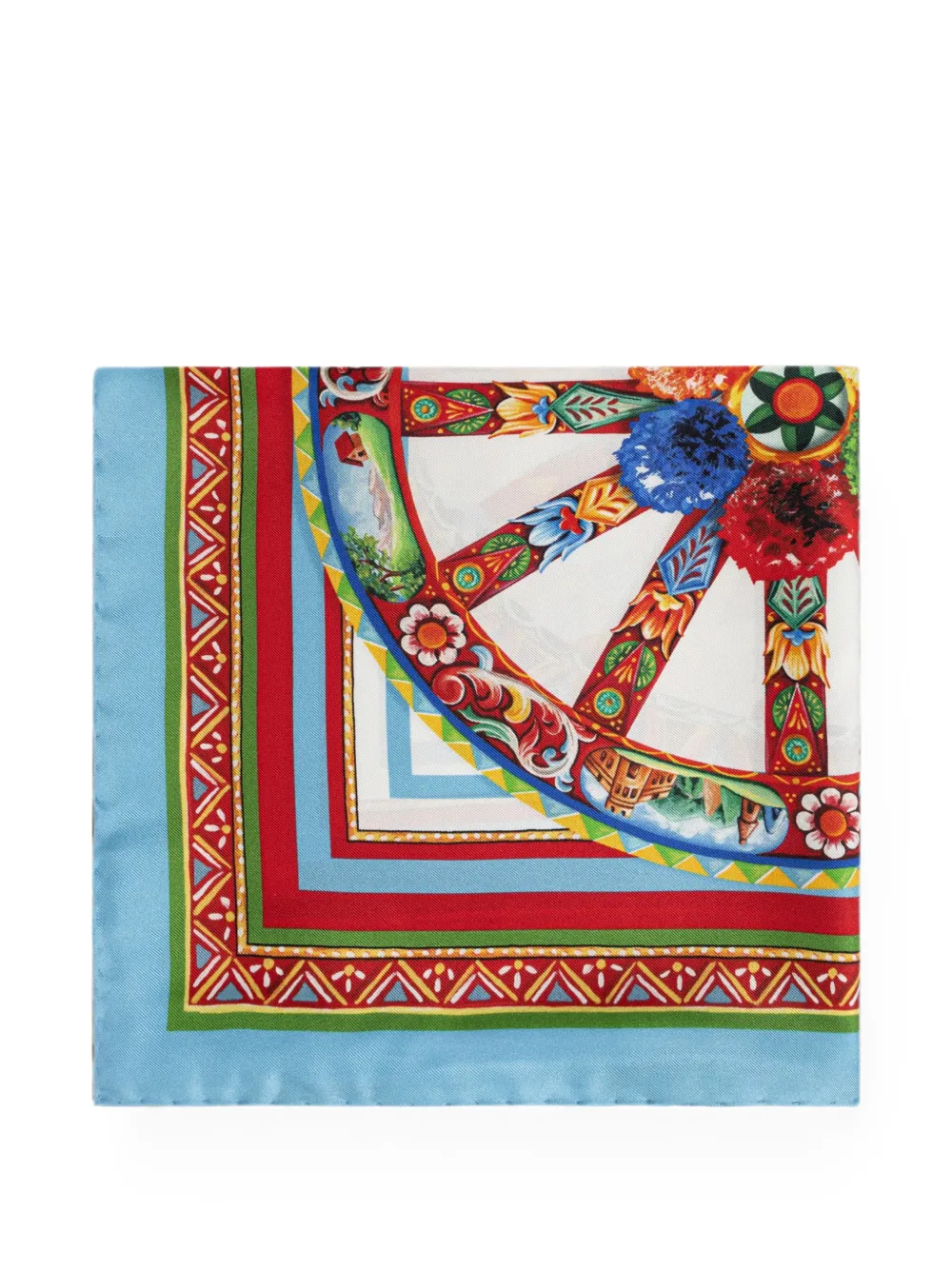 Dolce & Gabbana Carretto-print silk scarf - Bianco