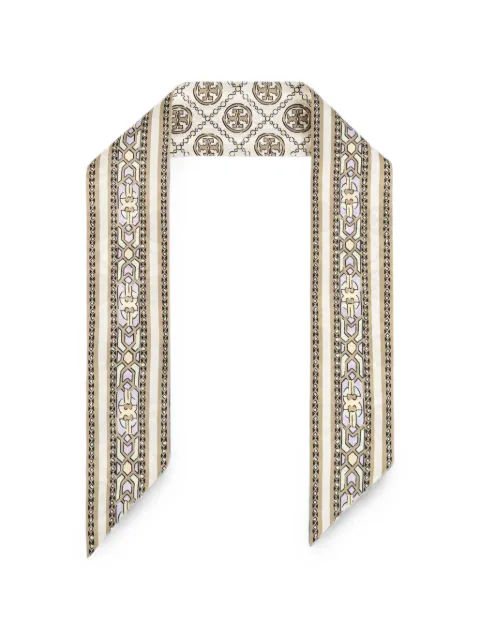 Tory Burch T 모노그램 실크 스카프