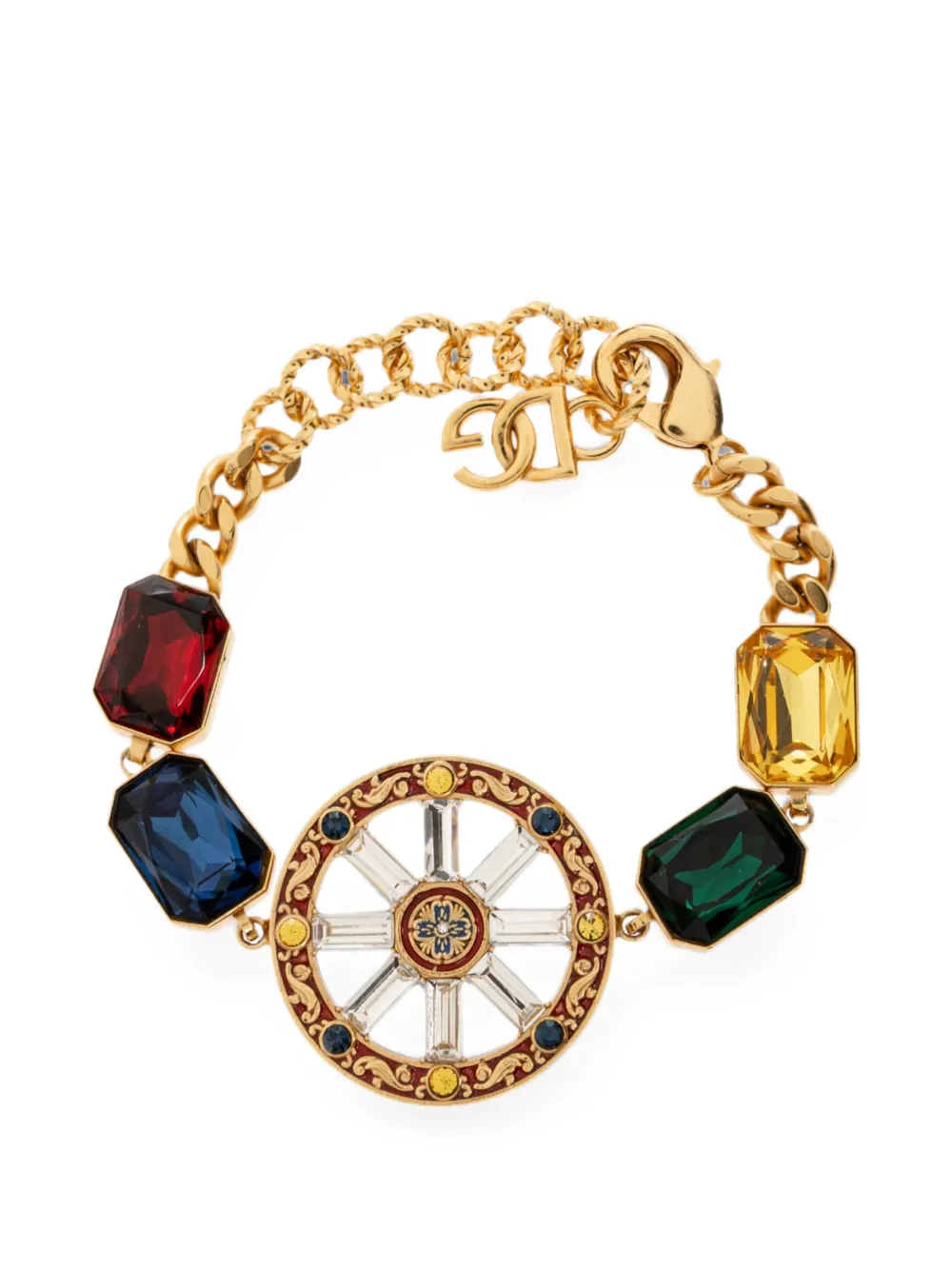 Dolce & Gabbana crystal-embellished DG logo bracelet - Oro