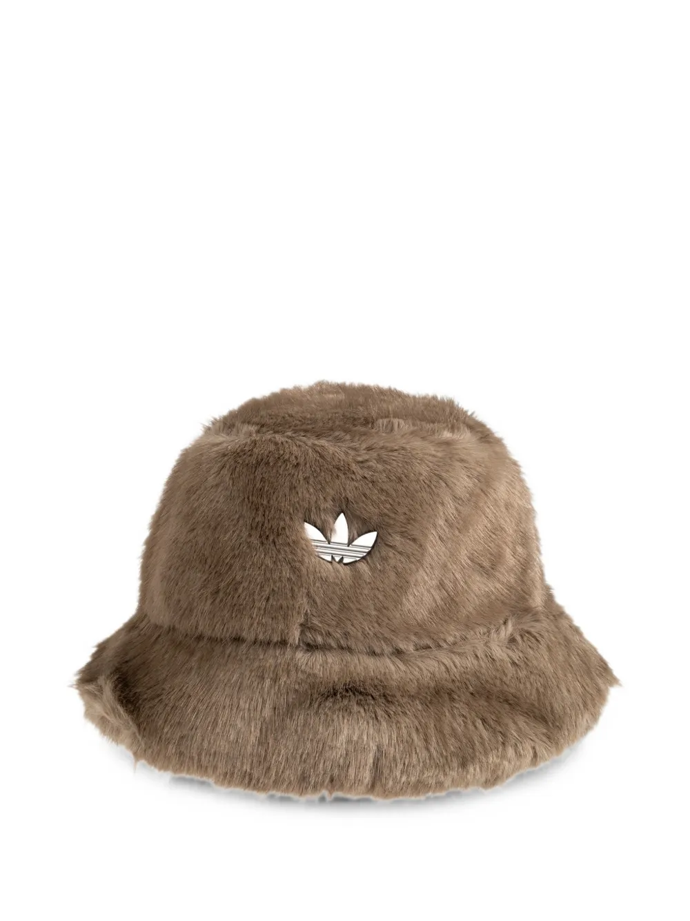 adidas Trefoil faux-fur bucket hat - Marrone