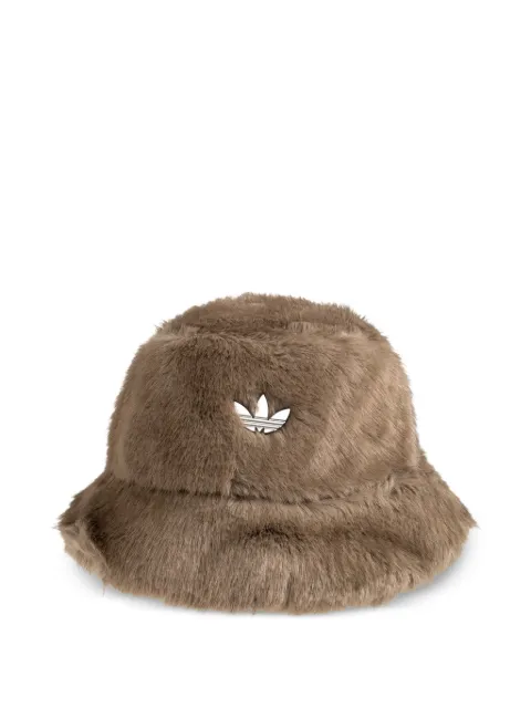 adidas Trefoil faux-fur bucket hat