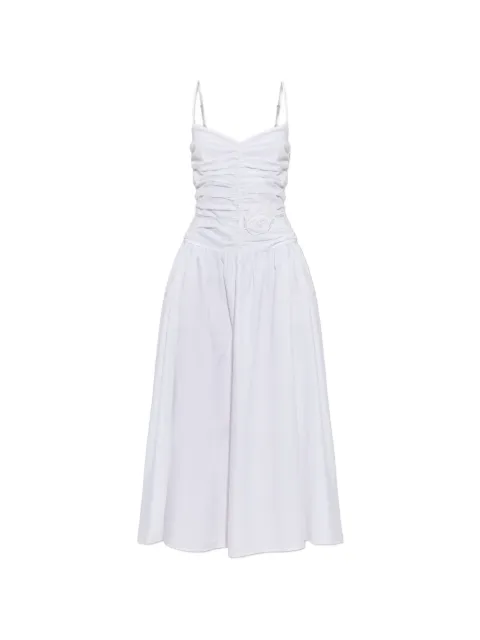 ROTATE BIRGER CHRISTENSEN flower-detail ruched midi dress