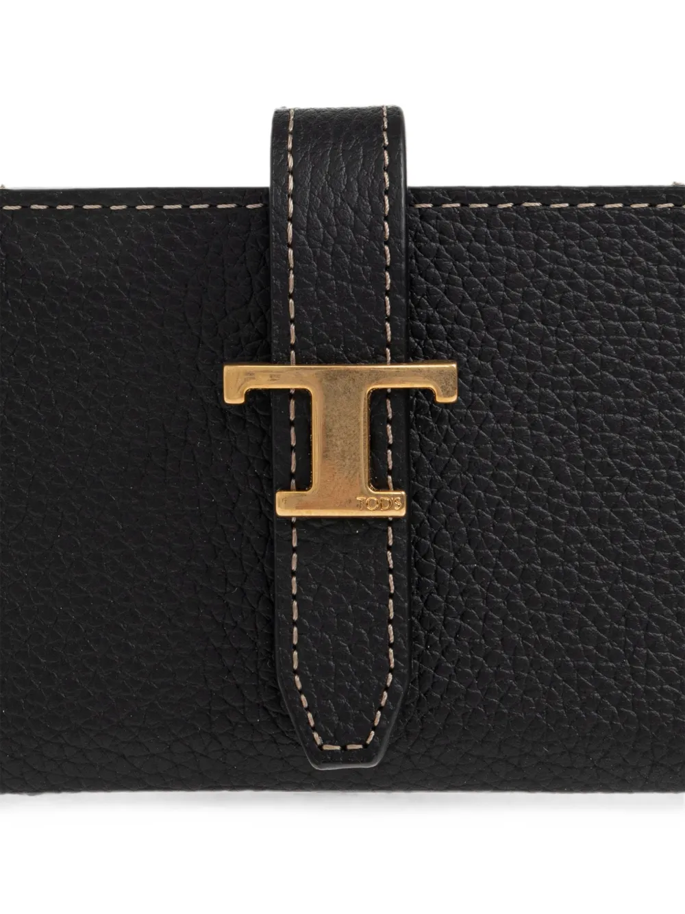Tod's T Timeless portemonnee van bewerkt leer Zwart