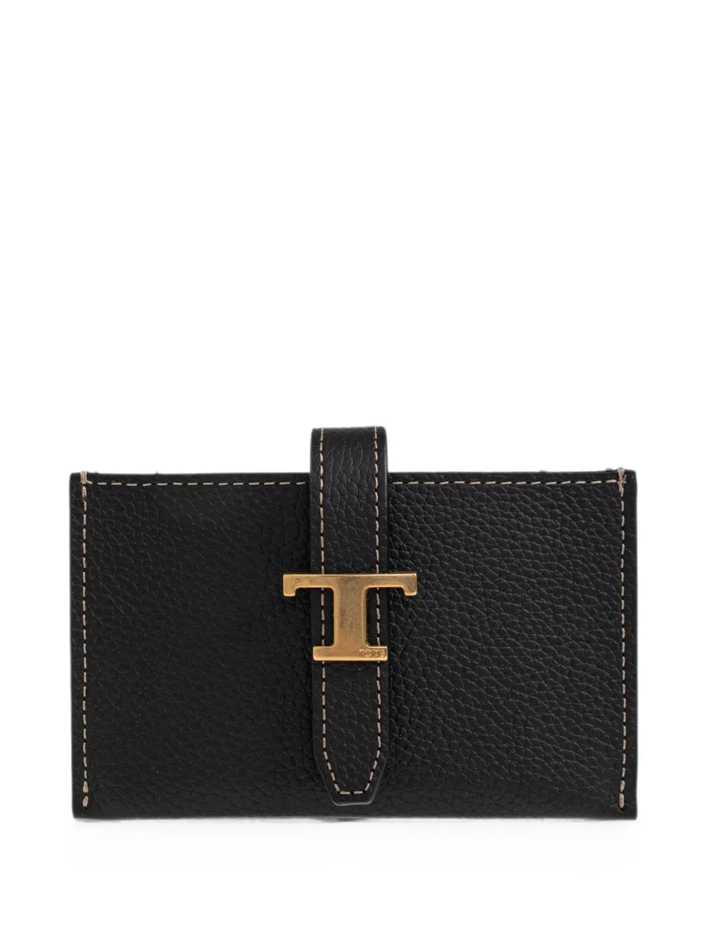 Tod's T Timeless pebbled-leather wallet - Nero