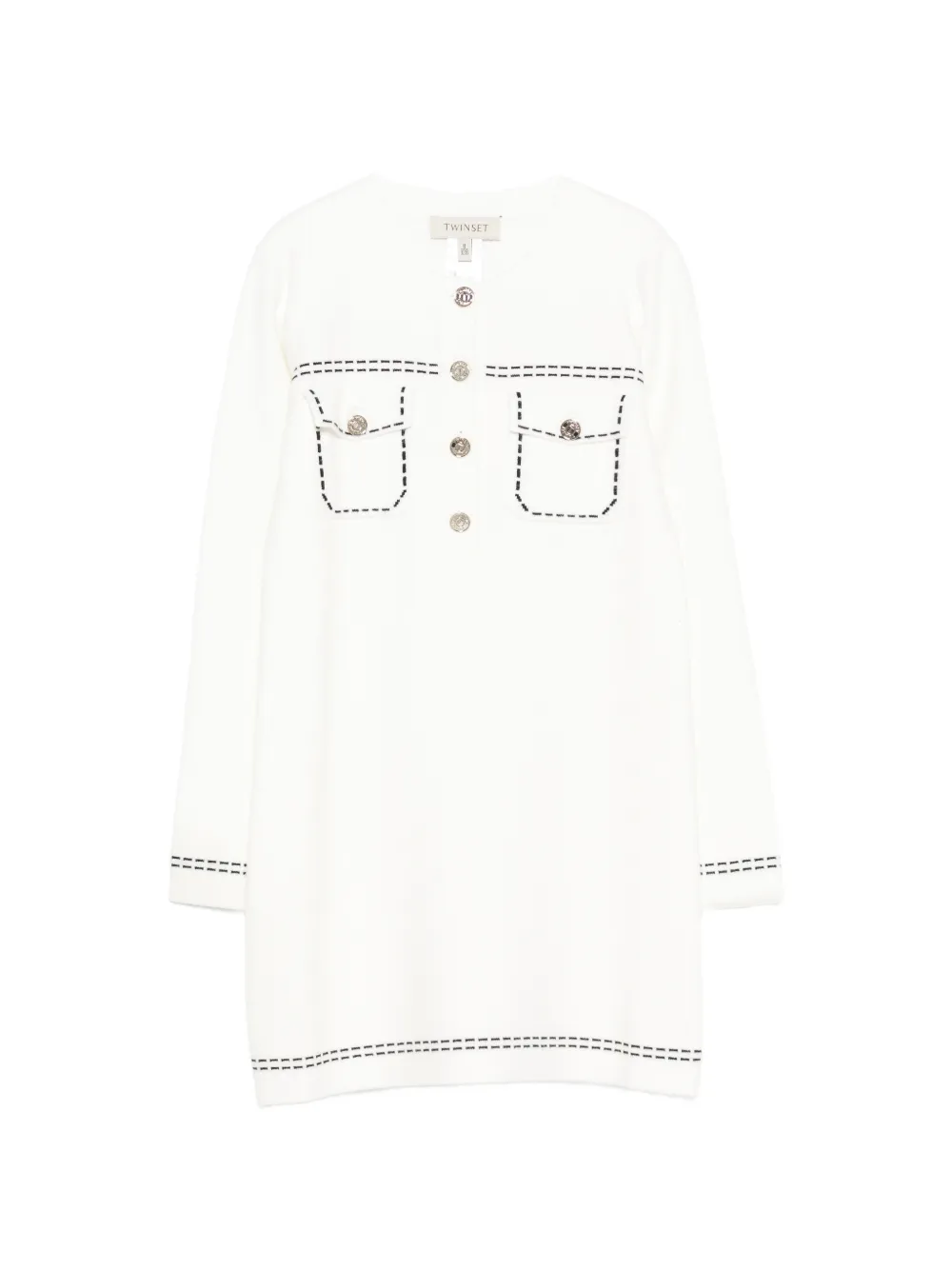 TWINSET Kids long-sleeve knitted dress - Toni neutri