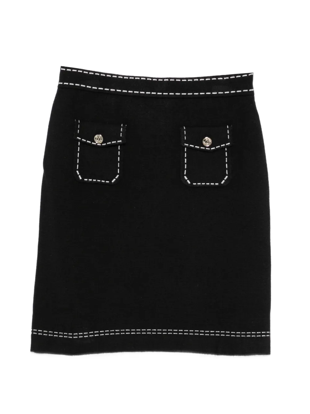 TWINSET Kids contrast-stitch skirt - Nero