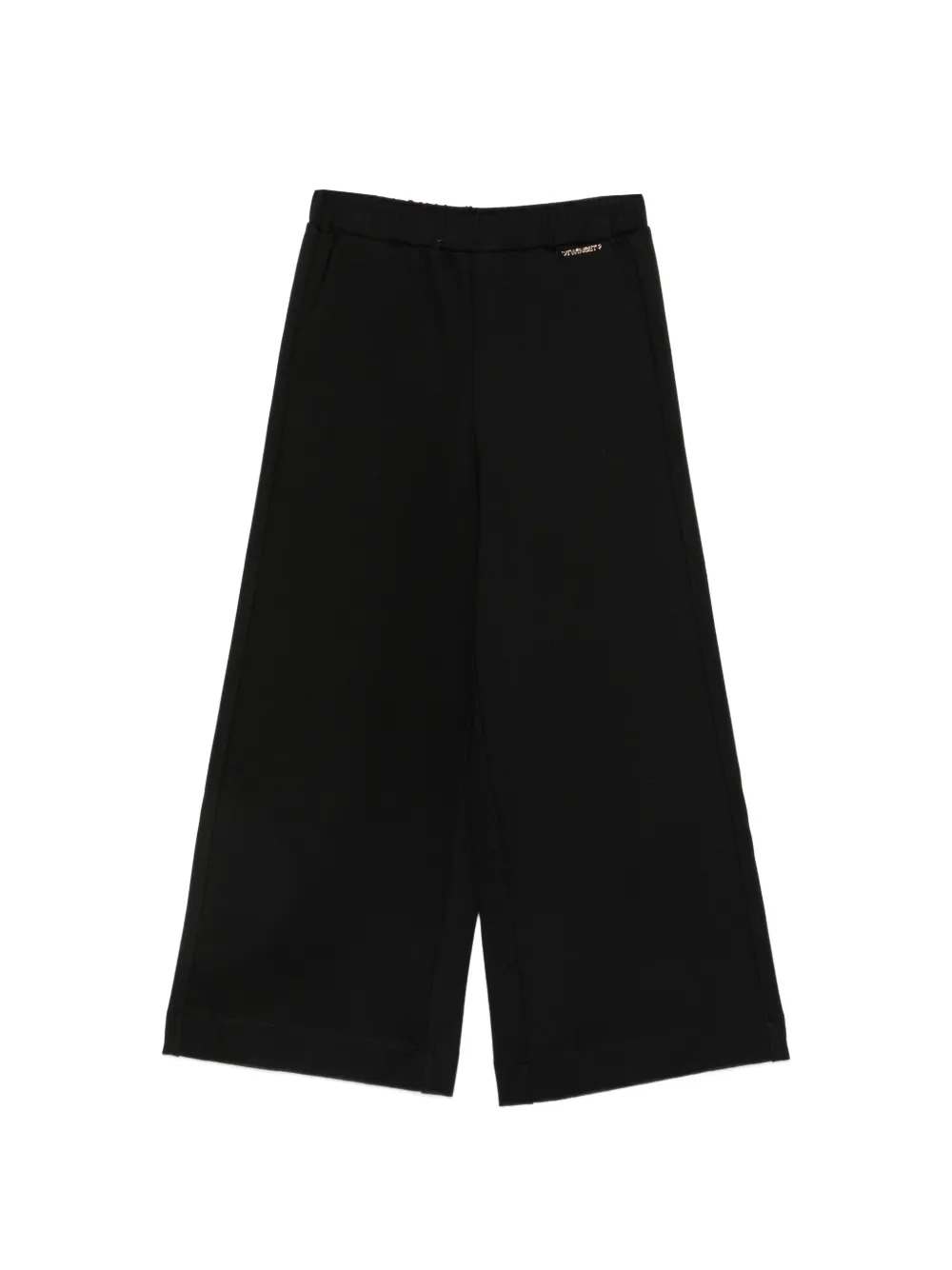 TWINSET Kids logo-plaque wide-leg trousers - Nero