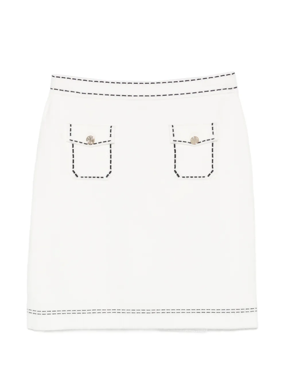 TWINSET Kids contrast-stitch flap-pocket skirt - Toni neutri