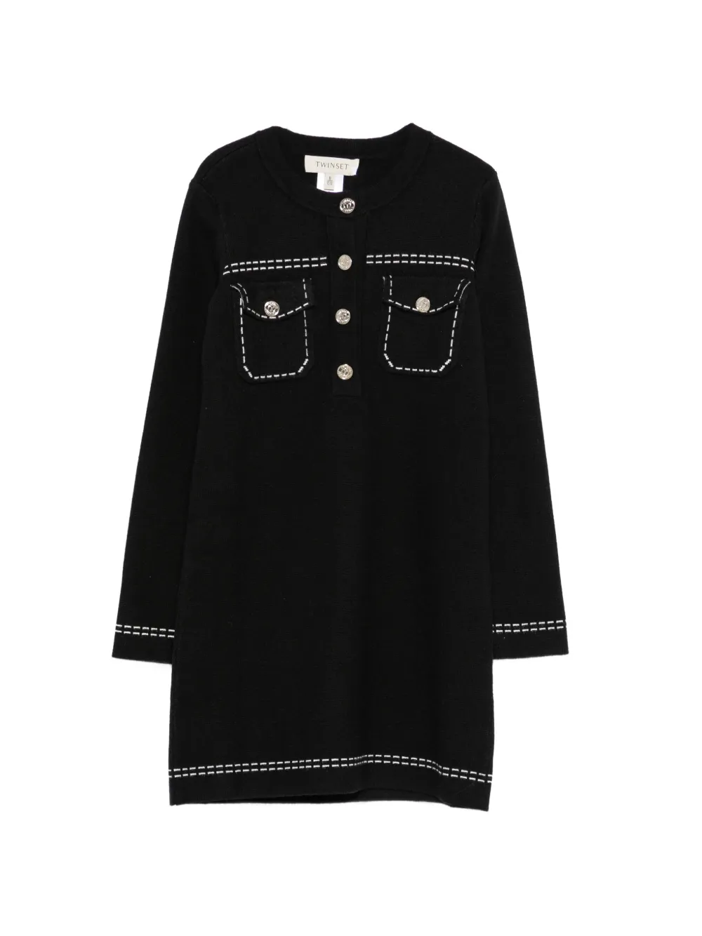 TWINSET Kids long-sleeve knitted dress - Nero