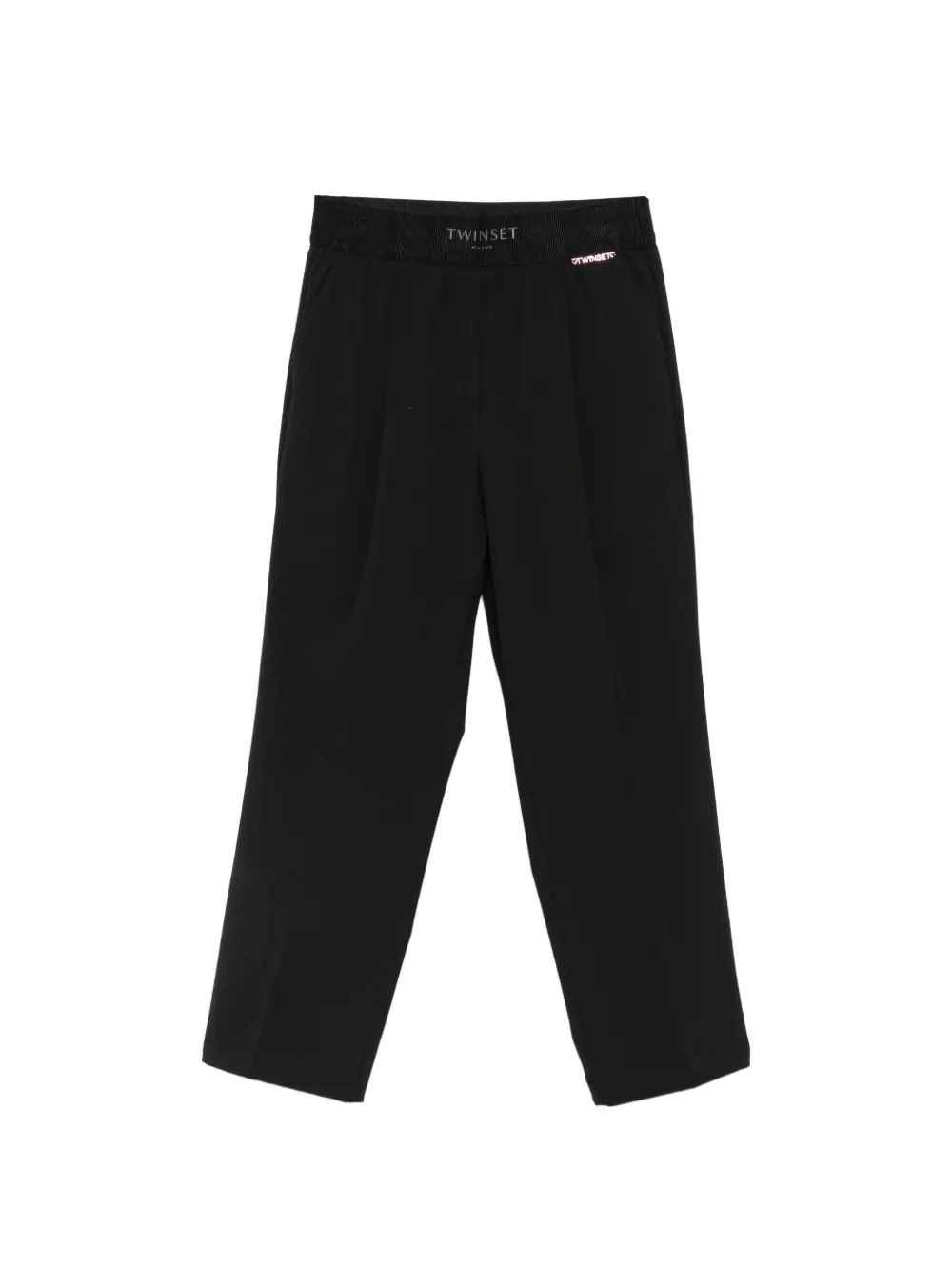 TWINSET Kids logo-waistband pleated trousers - Nero