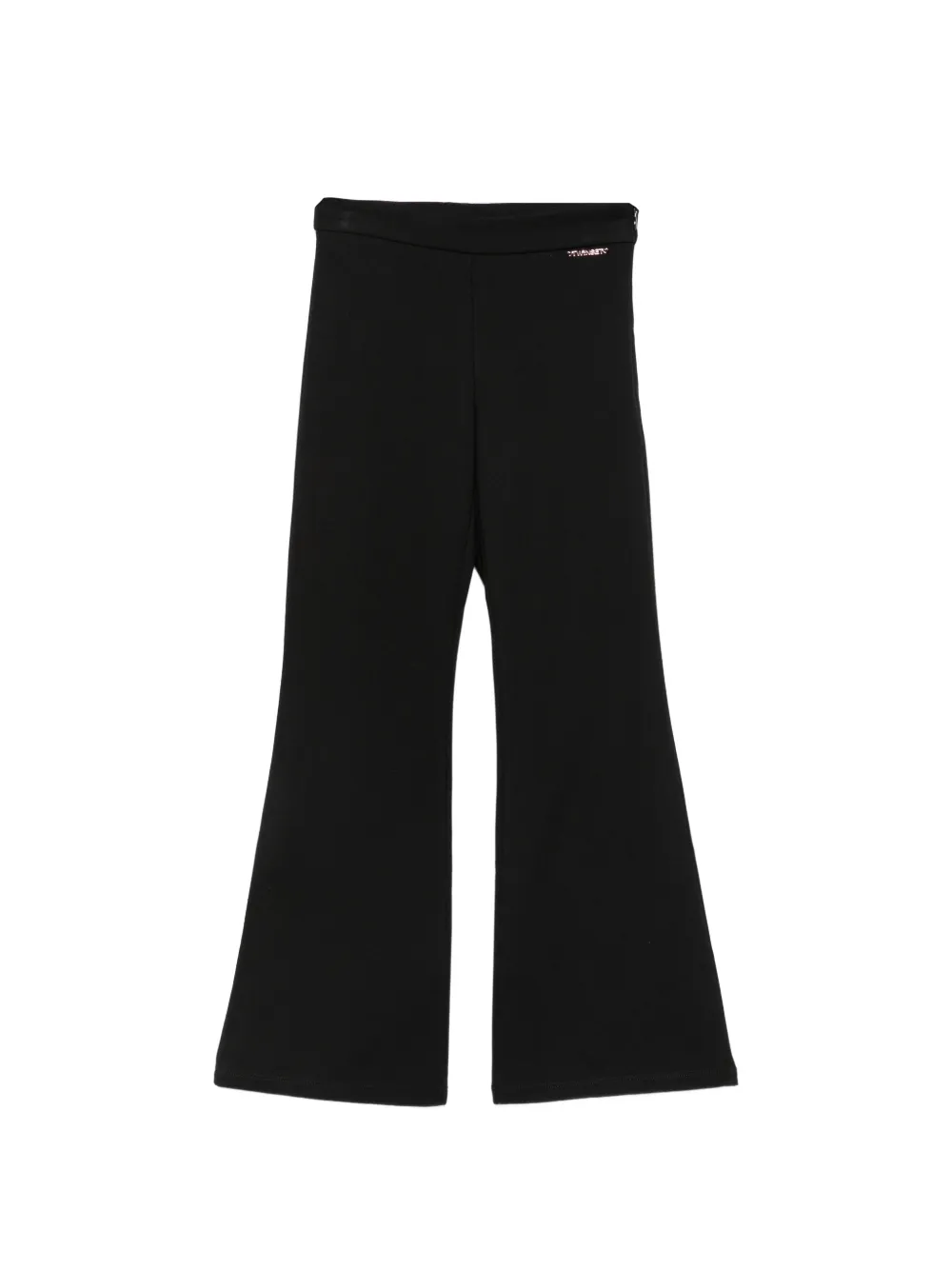 TWINSET Kids logo-plaque flared trousers - Nero
