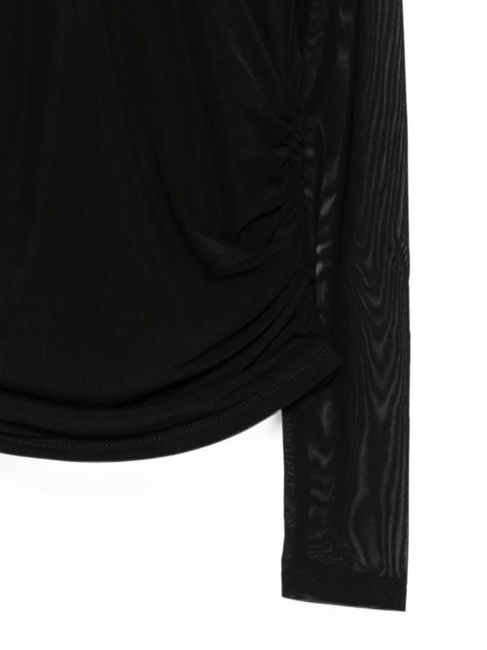 TWINSET Kids ruched mesh top Zwart