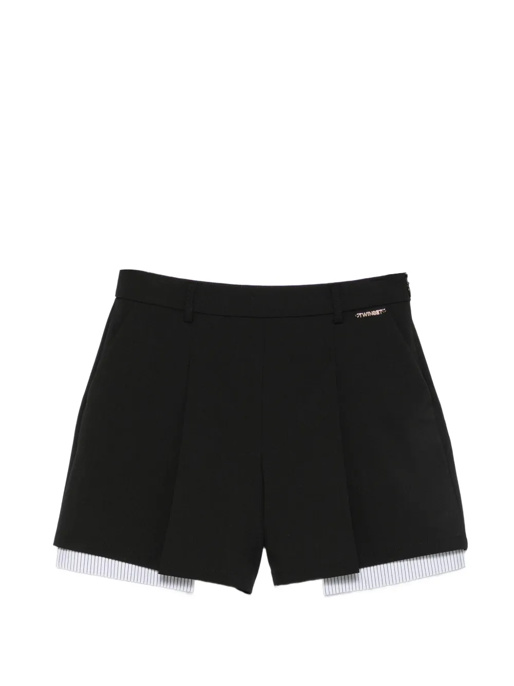 TWINSET Kids pleated layered shorts - Nero