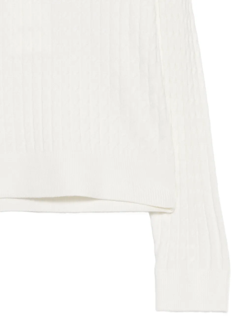 TWINSET Kids Kabelgebreide trui met hoge hals Wit