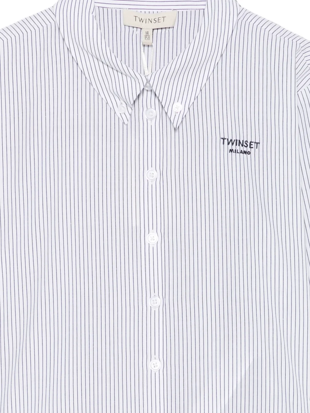 TWINSET Kids shirt met geborduurd logo en verticale streep Wit