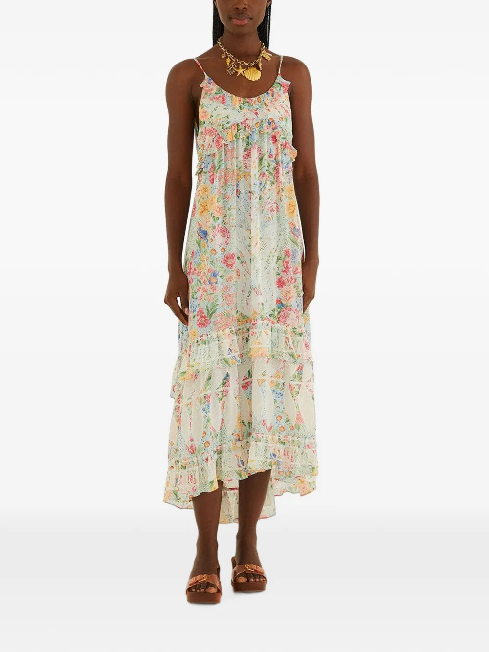 FARM Rio Rendeira floral-print ruffled maxi dress