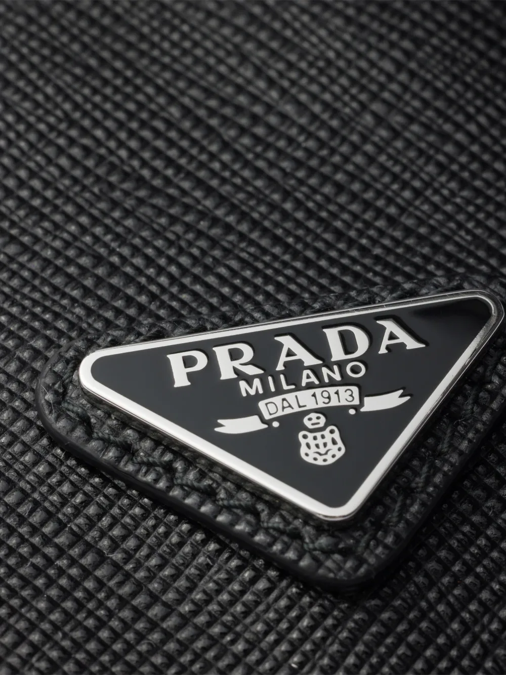 Prada Saffiano leren pasjeshouder Zwart
