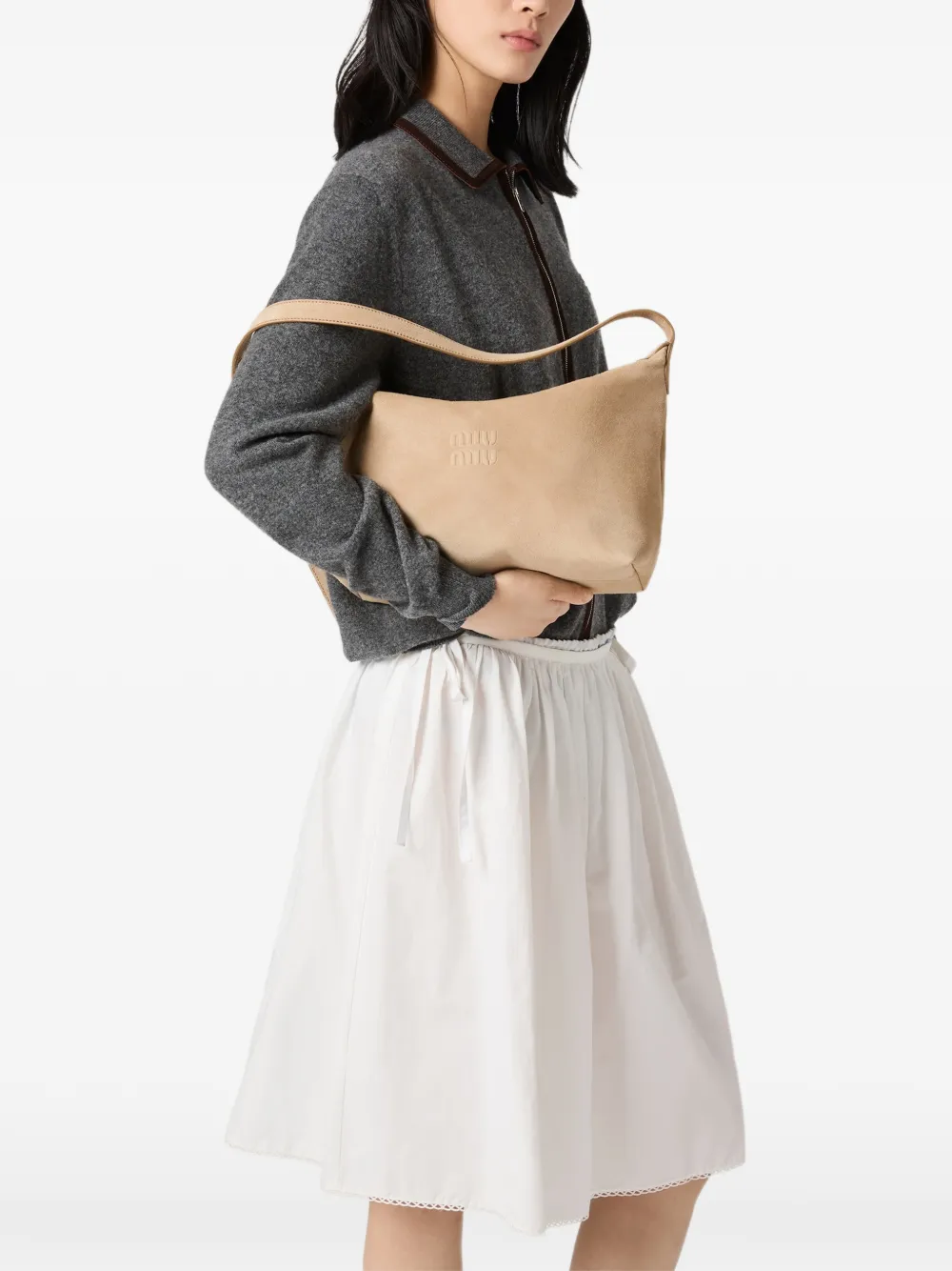 Miu Suède tas Beige