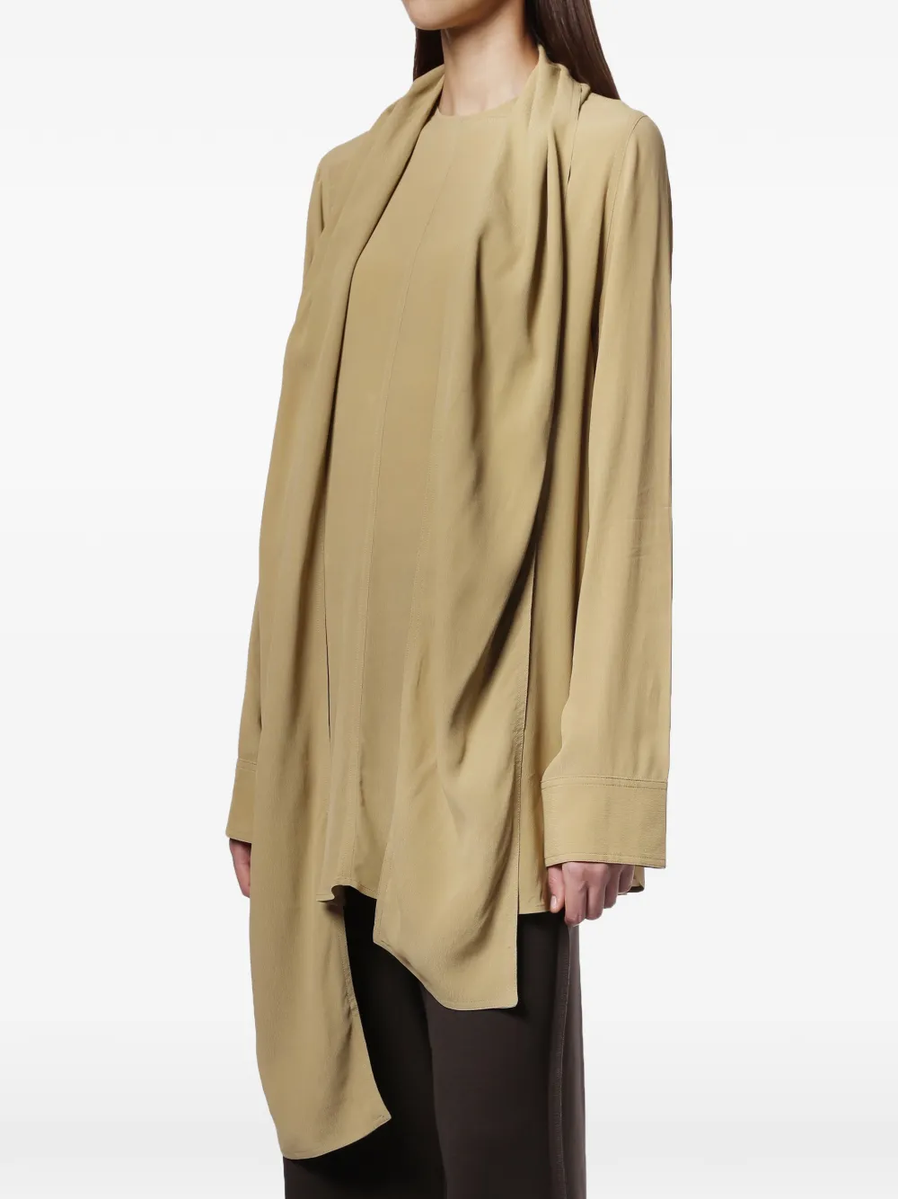 TOTEME Blouse met gedrapeerde sjaal Beige