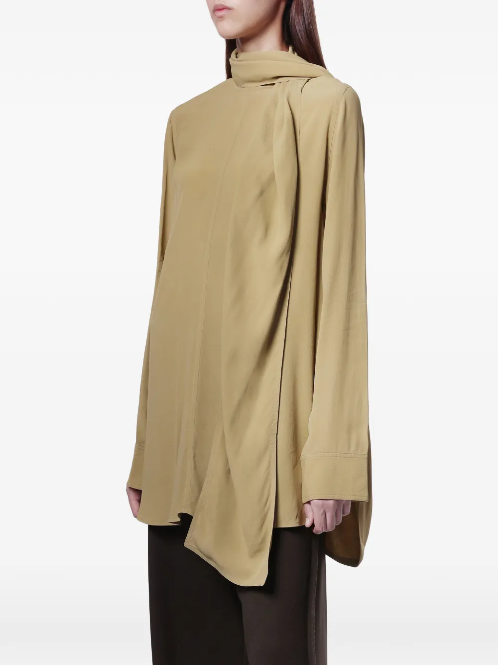 TOTEME Blouse met gedrapeerde sjaal Beige