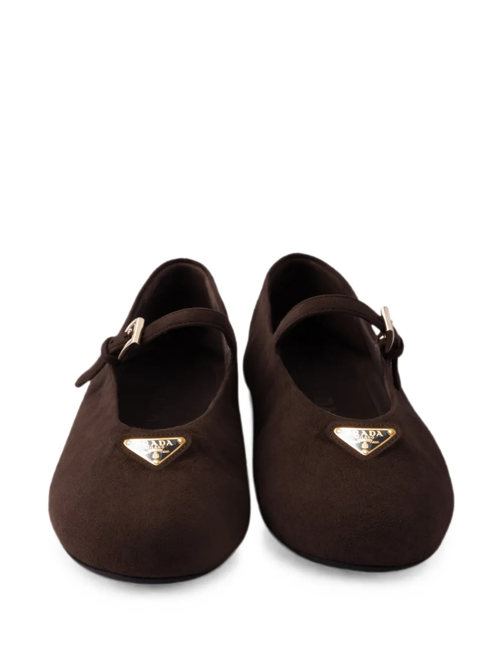 Prada buckle-fastening logo-plaque ballet flats Bruin