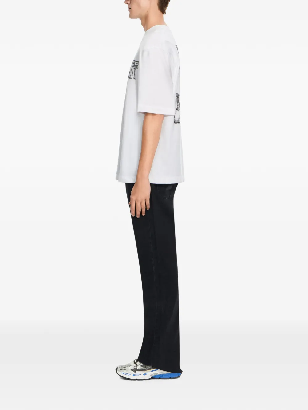 Off-White T-shirt met ronde hals Wit