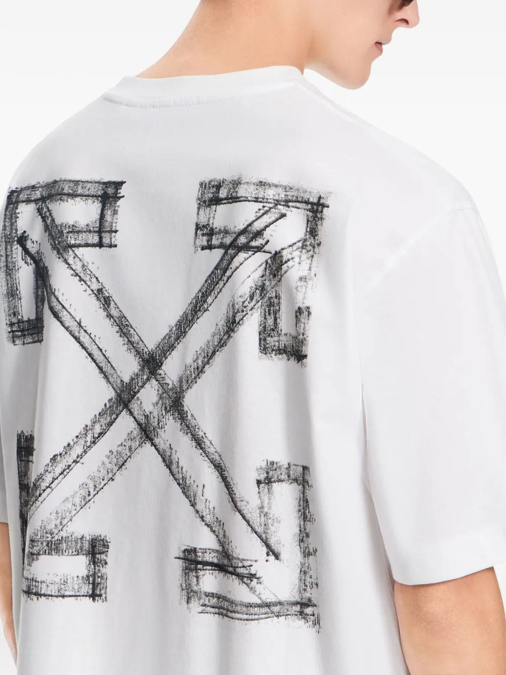Off-White T-shirt met ronde hals Wit