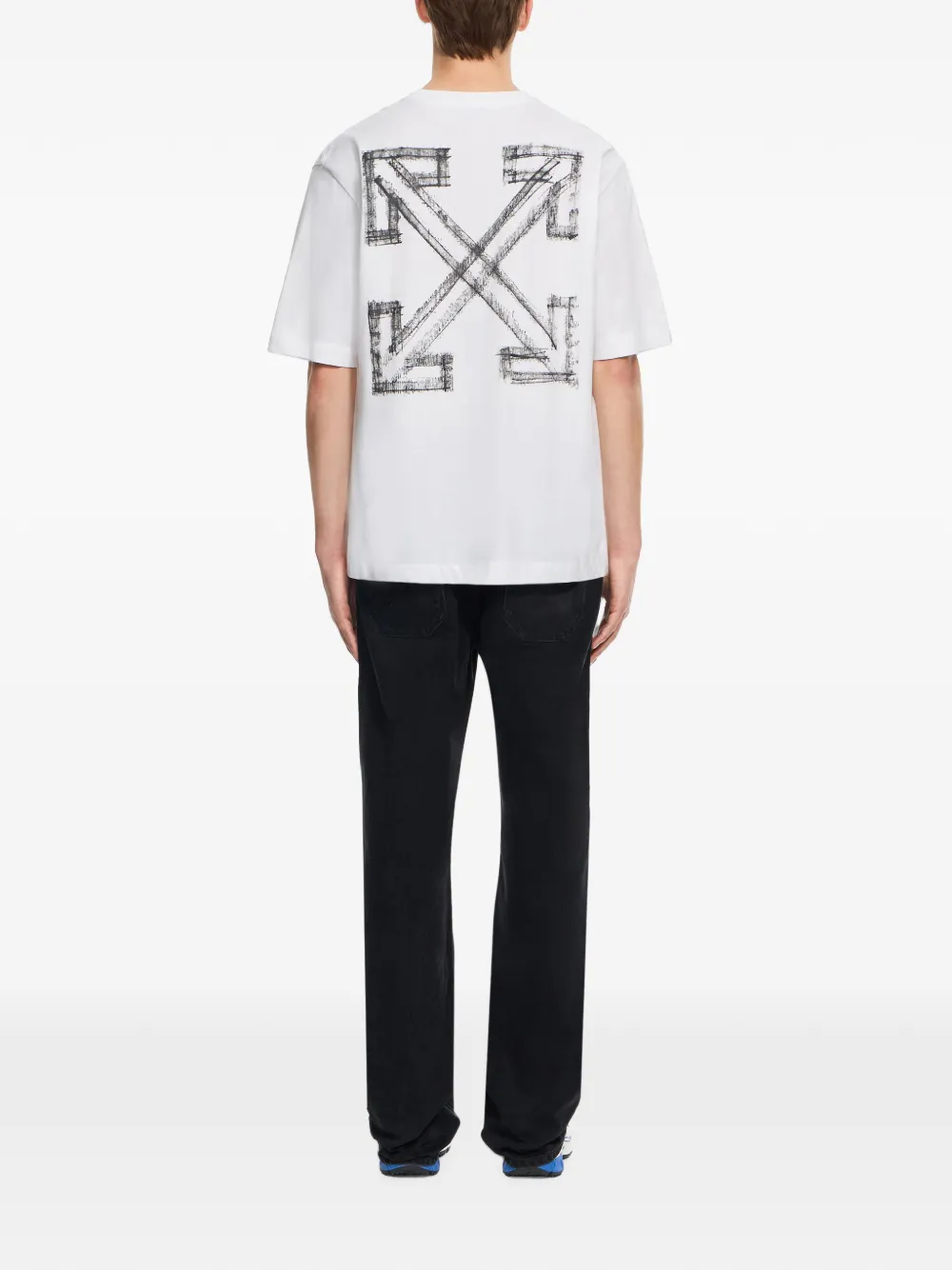 Off-White T-shirt met ronde hals Wit