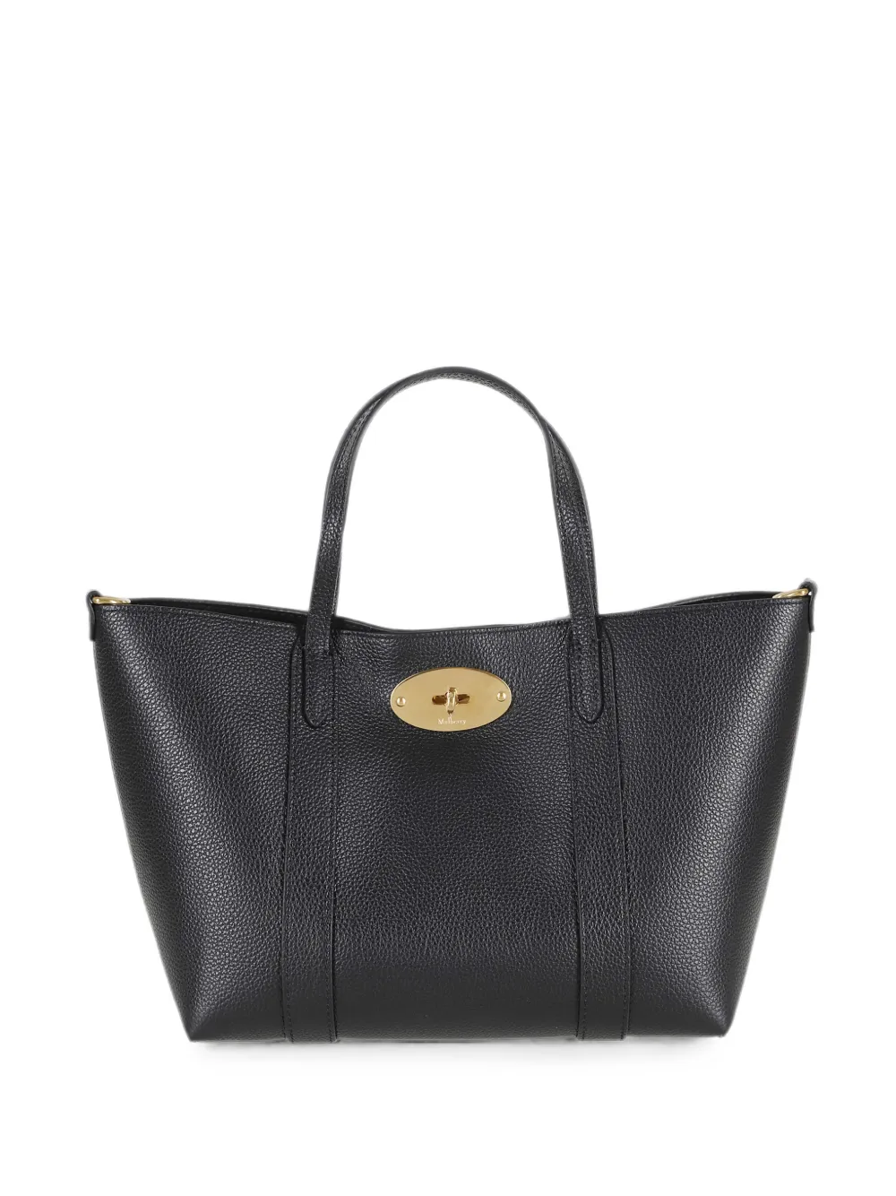 Mulberry Mini Bayswater Grained Leather Tote Bag In Black