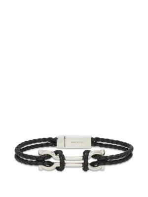 Ferragamo ガンチーニ レザーブレスレット | シルバートーン | FARFETCH JP