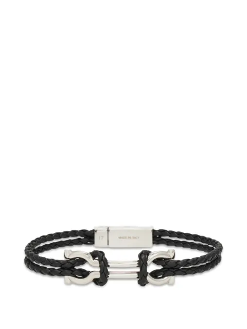 Ferragamo Gancini braided-leather bracelet