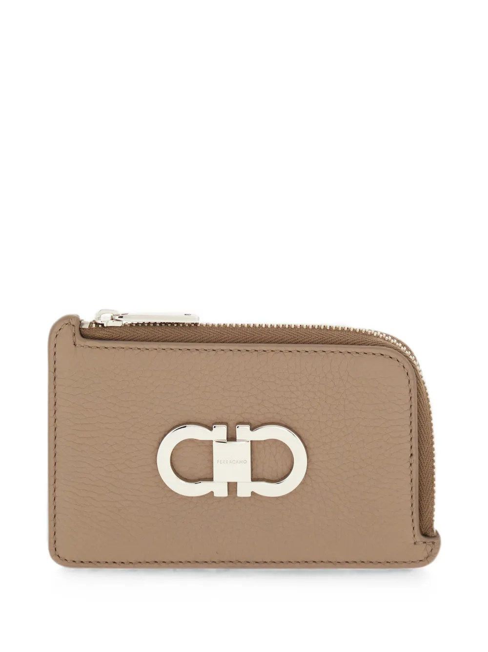 Ferragamo Double Gancini Credit Cardholder In Neutrals
