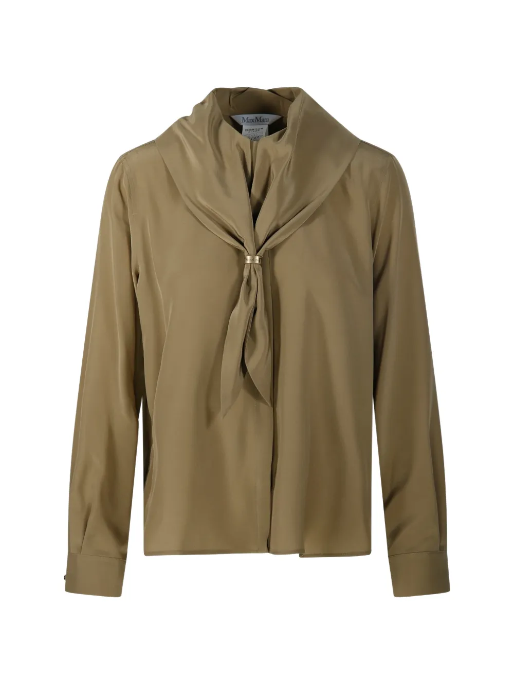 Max Mara pussy-bow long-sleeve blouse - Neutrals