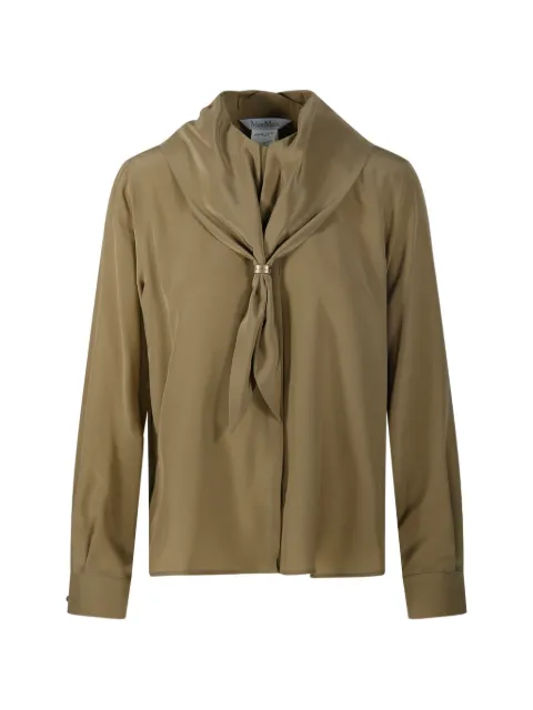 Max Mara blusa manga larga con moño en el cuello