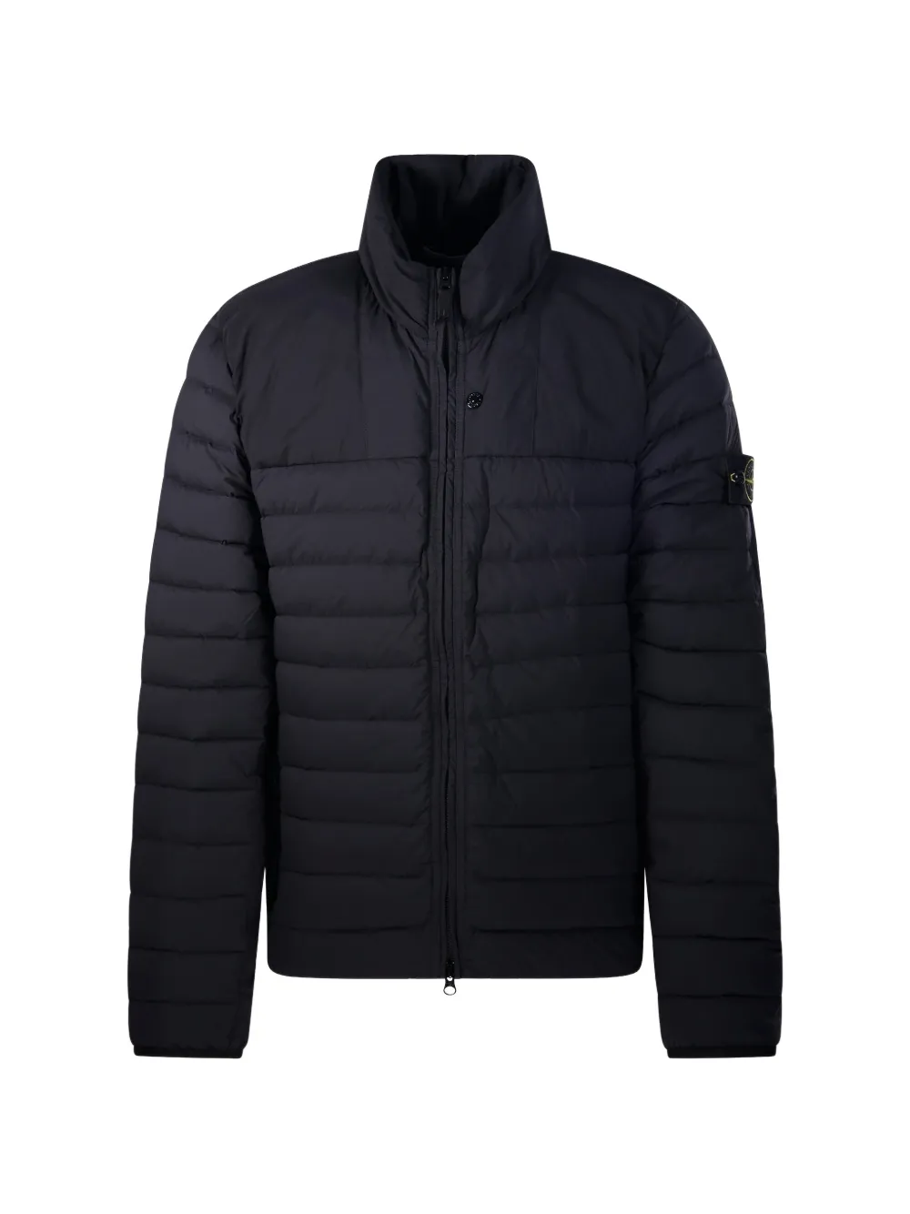 Stone Island quilted logo-patch jacket - Blau
