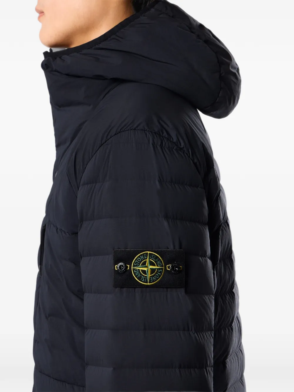 Stone Island Naadloos nylon donsjack Blauw