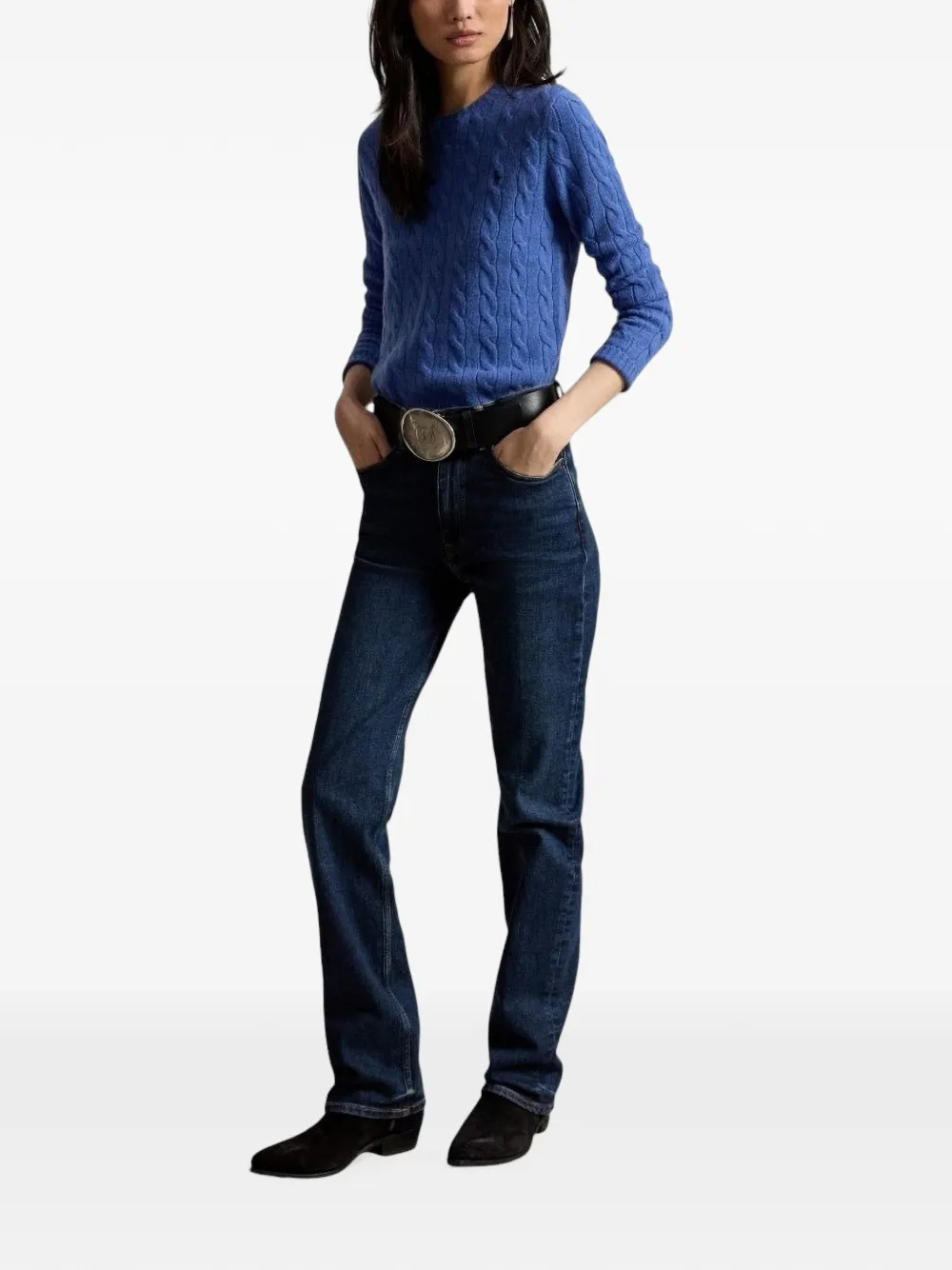 Polo Ralph Lauren Kabelgebreide wollen trui Blauw