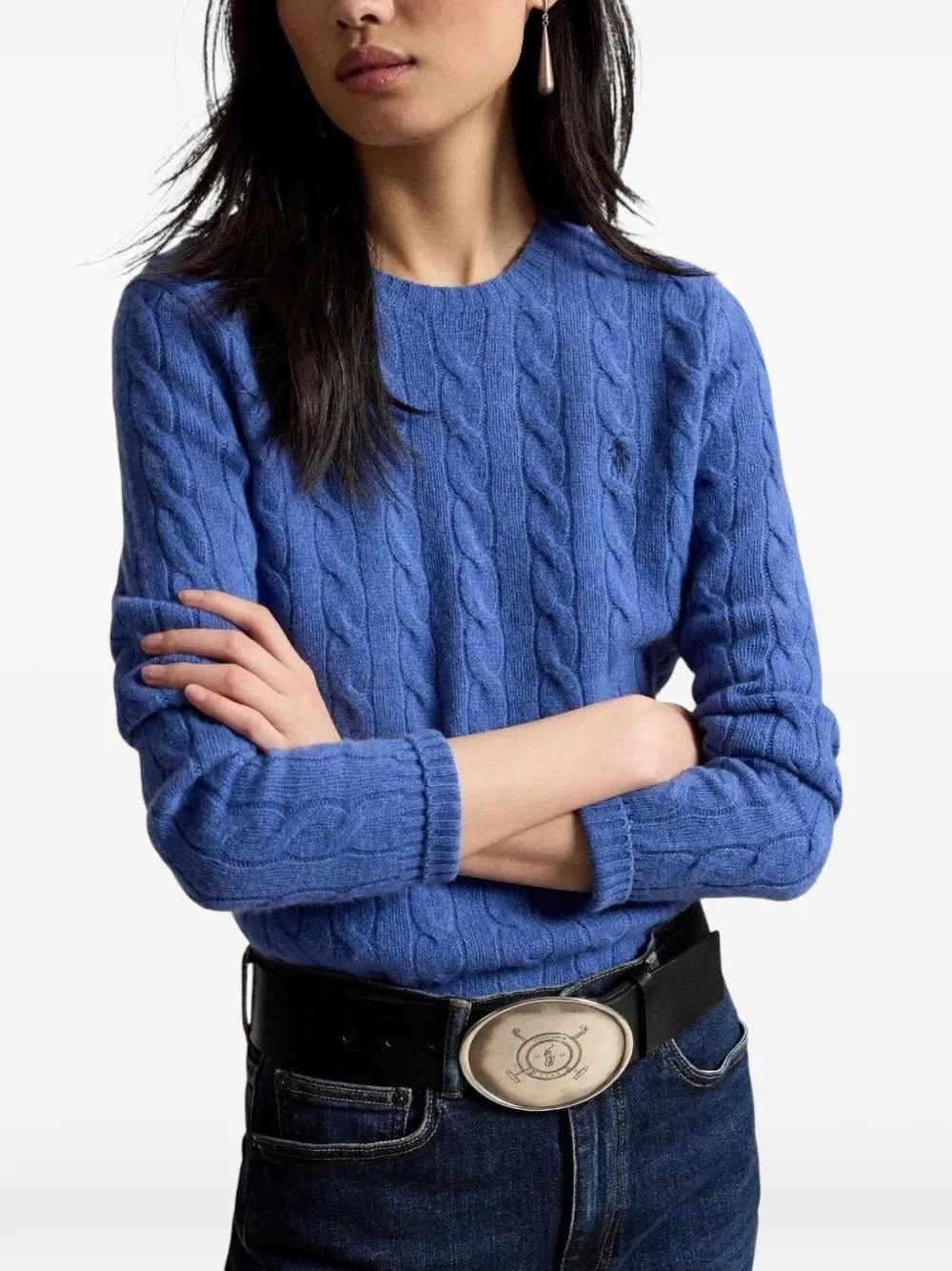 Polo Ralph Lauren Kabelgebreide wollen trui Blauw