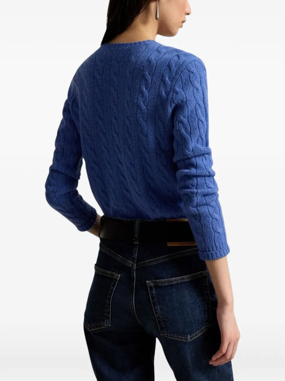 Polo Ralph Lauren Kabelgebreide wollen trui Blauw