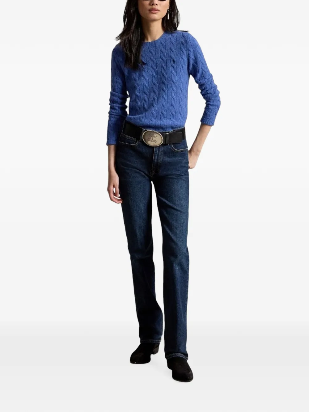Polo Ralph Lauren Kabelgebreide wollen trui Blauw