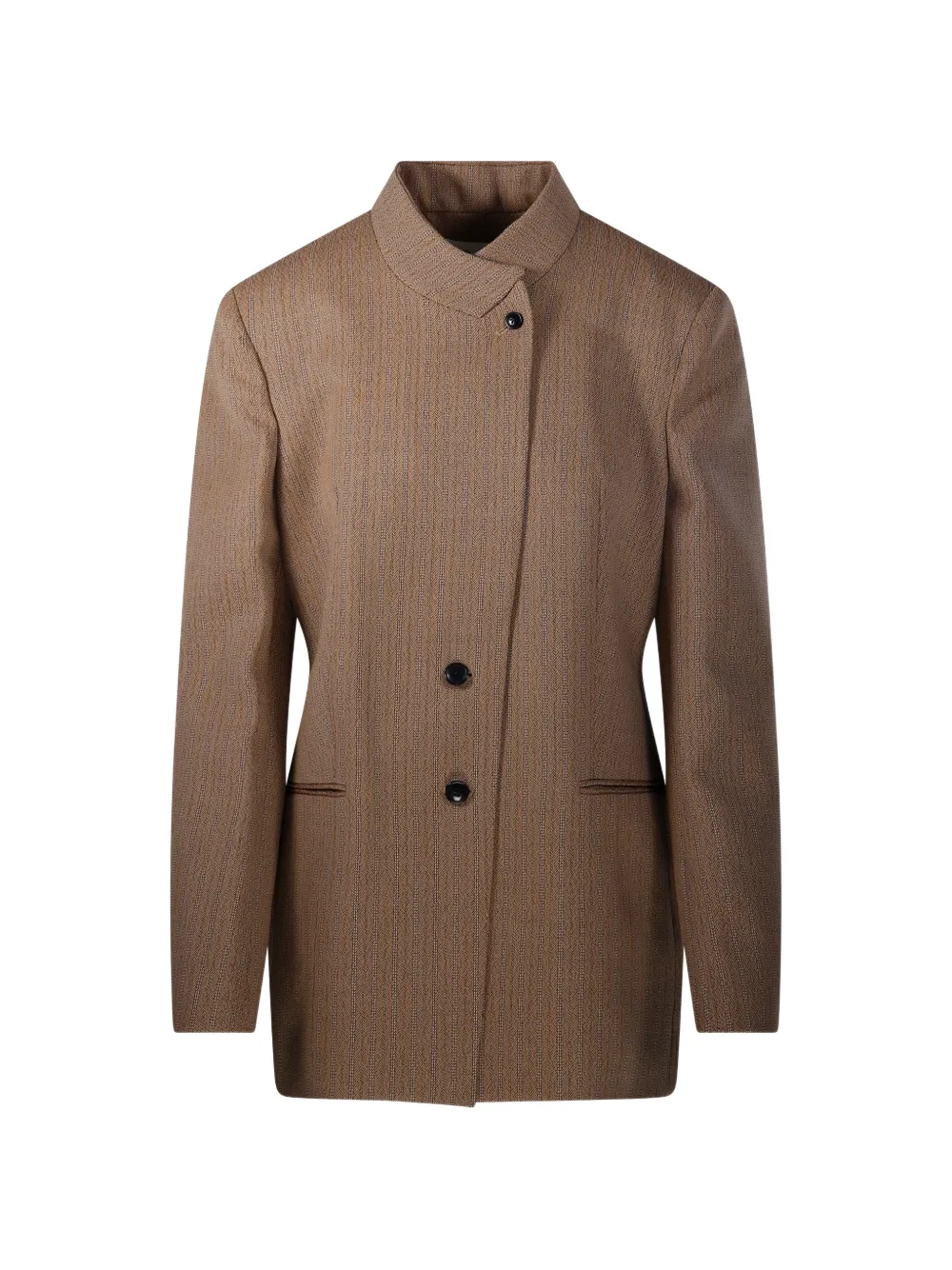Róhe pinstripe-pattern high-neck jacket - Marrone