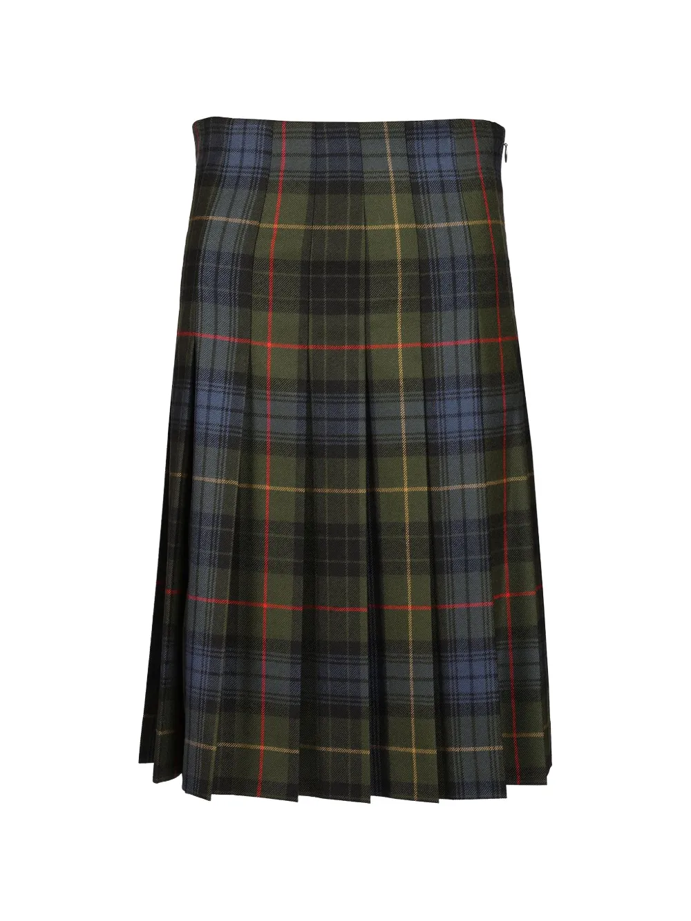 ETRO pleated macro-check maxi skirt - Verde