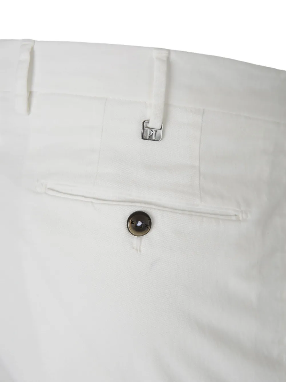 PT Torino logo-plaque pressed-crease trousers Wit